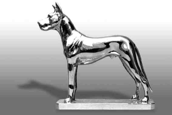 Great Dane, Clipped Ears Car Bonnet Mascot Hood Ornament