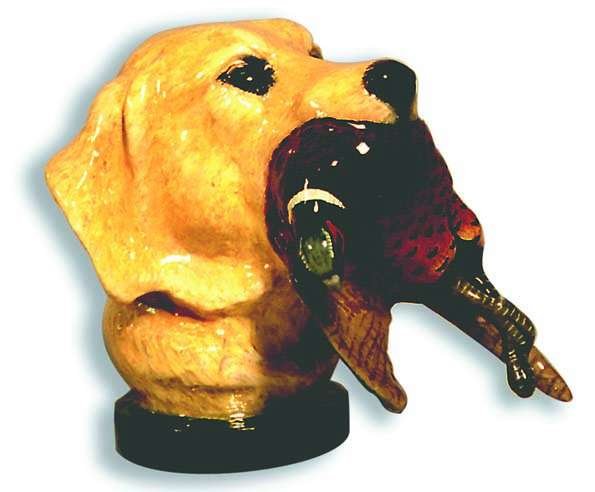 Retriever's Head with Pheasant Car Bonnet Mascot Hood Ornament