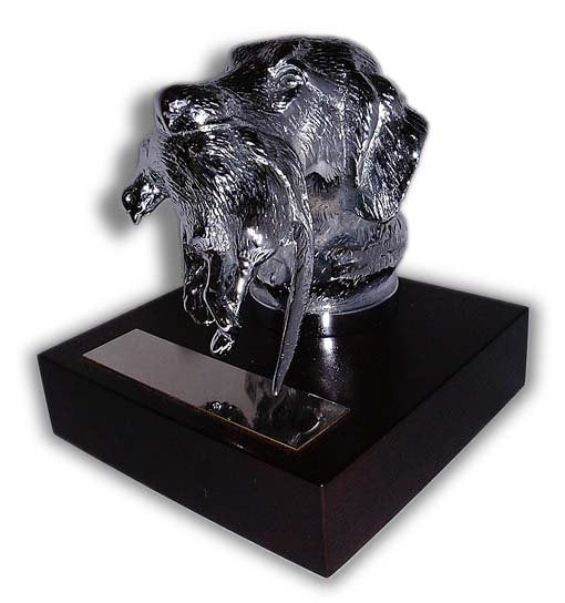 Retriever's Head with Pheasant Car Bonnet Mascot Hood Ornament