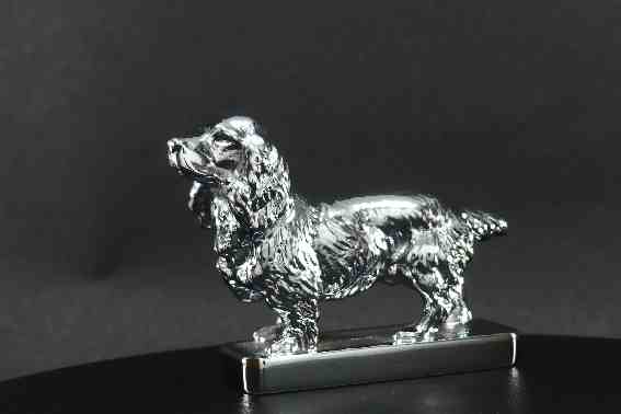 Spaniel. Working Cocker small Car Bonnet Mascot Hood Ornament