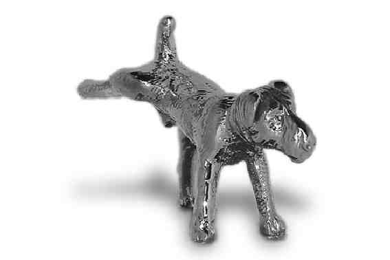 Terrier, cocking leg Car Bonnet Mascot Hood Ornament