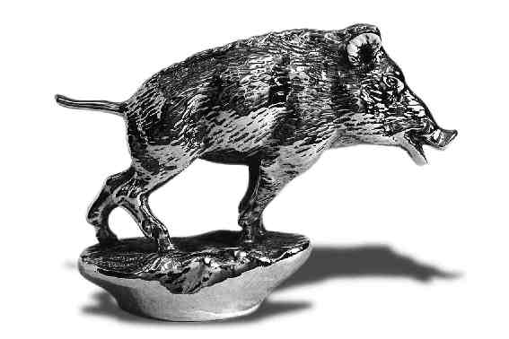 Wild Boar. Standing Wild Boar Car Bonnet Mascot Hood Ornament