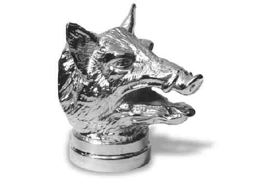 Wild Boar, Boar's Head Car Bonnet Mascot Hood Ornament