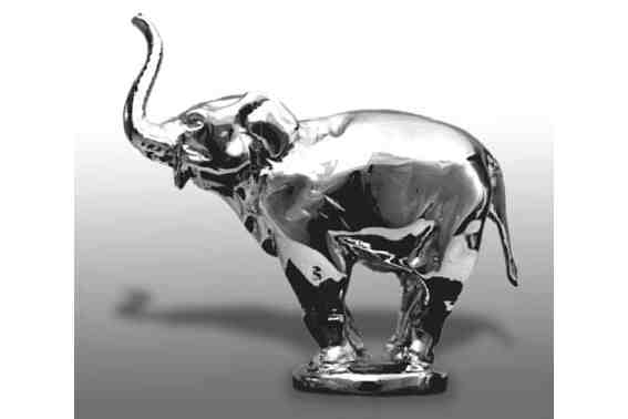 Elephant. Circus Elephant, on all fours Car Bonnet Mascot Hood Ornament