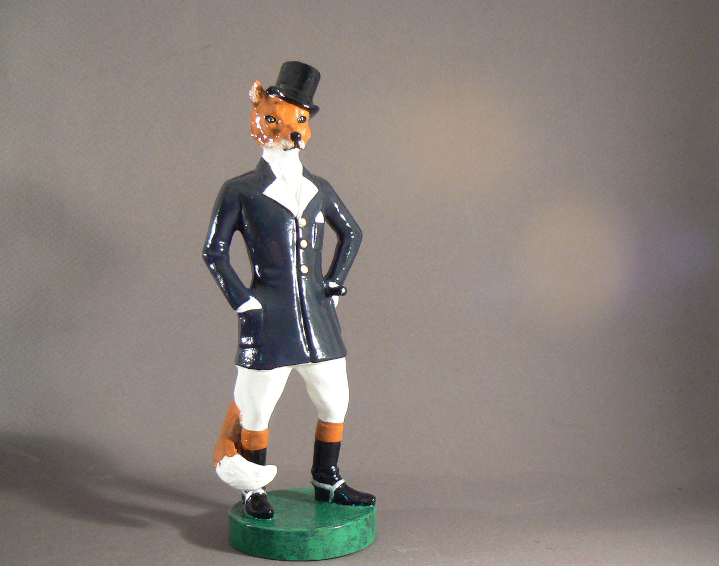 Fox. Gentleman Fox, enamelled, small Car Bonnet Mascot Hood Ornament