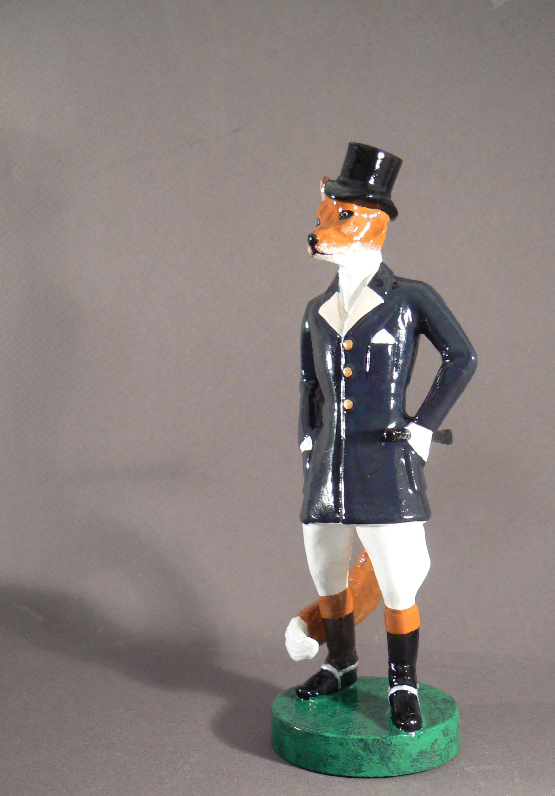 Fox. Gentleman Fox, enamelled, small Car Bonnet Mascot Hood Ornament