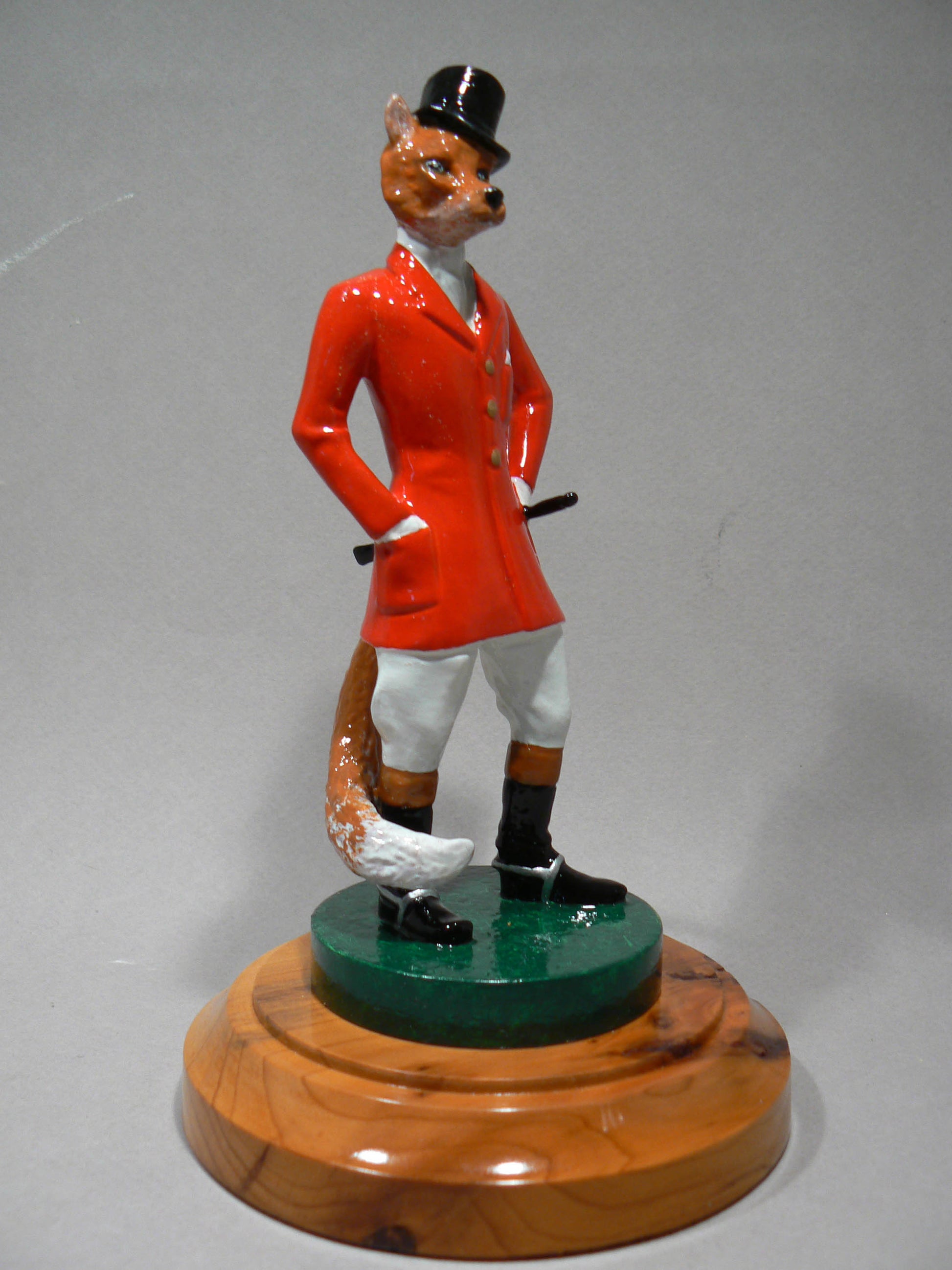 Fox. Gentleman Fox, enamelled, small Car Bonnet Mascot Hood Ornament