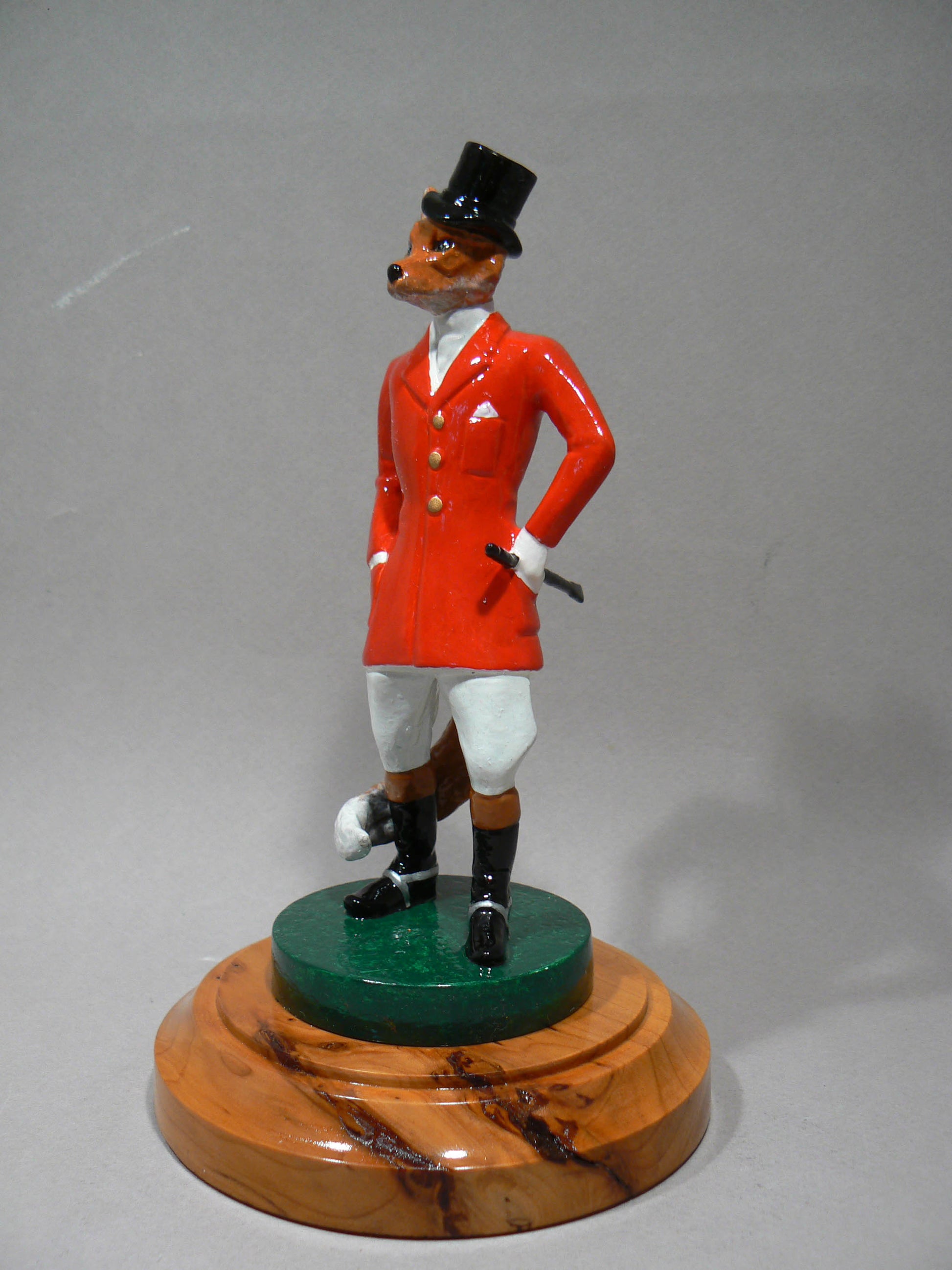 Fox. Gentleman Fox, enamelled, small Car Bonnet Mascot Hood Ornament