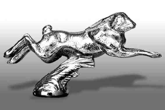 Hare. Running Hare, medium Car Bonnet Mascot Hood Ornament