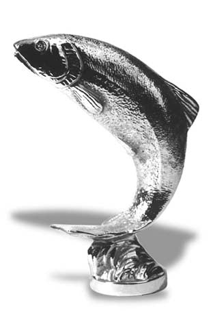 Salmon, leaping, old model Car Bonnet Mascot Hood Ornament