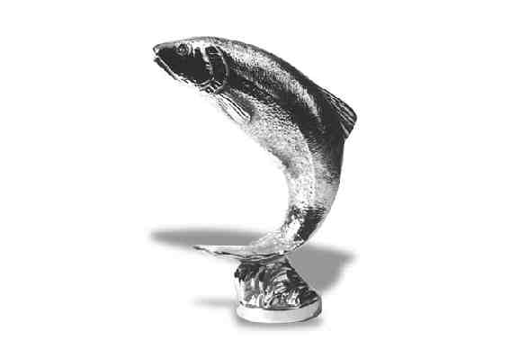 Salmon, leaping, old model Car Bonnet Mascot Hood Ornament