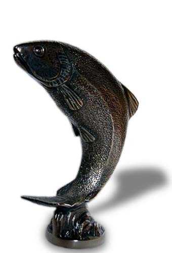 Salmon, leaping, old model Car Bonnet Mascot Hood Ornament