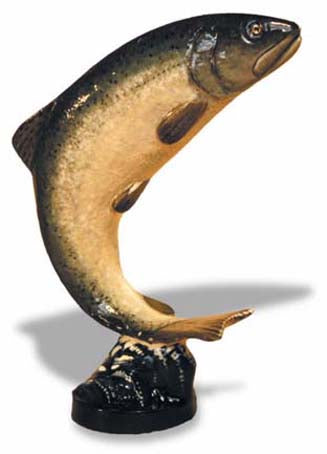 Salmon, leaping, old model Car Bonnet Mascot Hood Ornament
