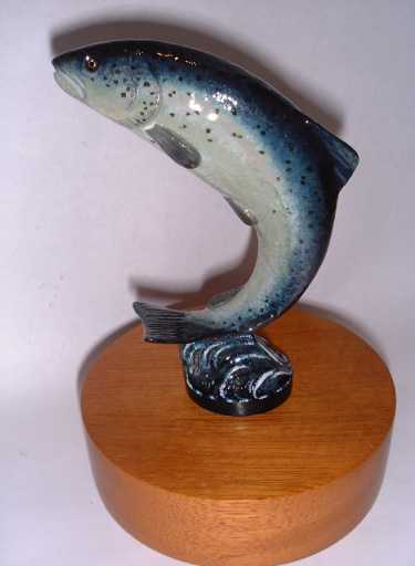 Salmon, leaping, old model Car Bonnet Mascot Hood Ornament