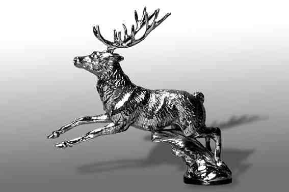 Stag, running Car Bonnet Mascot Hood Ornament