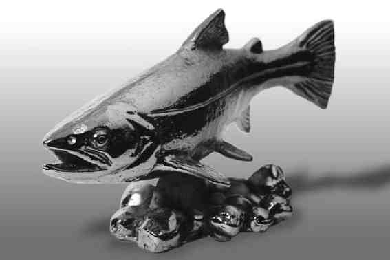 Trout, swimming, large Car Bonnet Mascot Hood Ornament