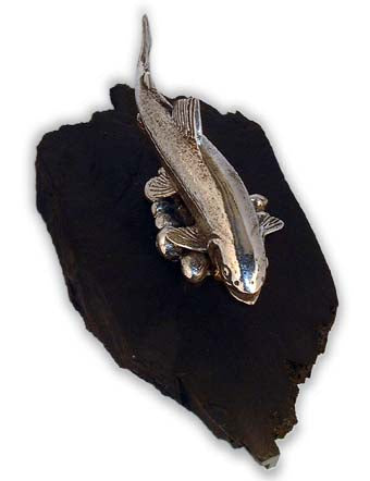 Trout, swimming, large Car Bonnet Mascot Hood Ornament