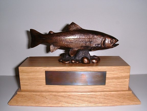 Trout, swimming, large Car Bonnet Mascot Hood Ornament