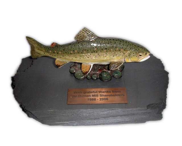Trout, swimming, large Car Bonnet Mascot Hood Ornament