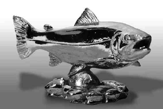 Trout, swimming, small Car Bonnet Mascot Hood Ornament