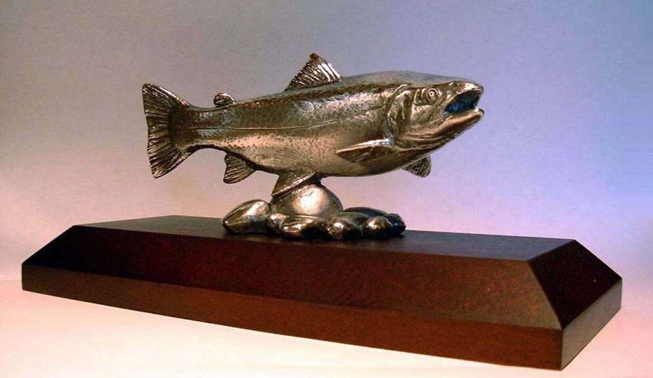 Trout, swimming, small Car Bonnet Mascot Hood Ornament