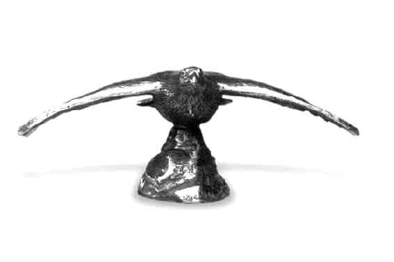 Grouse, flying, small Car Bonnet Mascot Hood Ornament