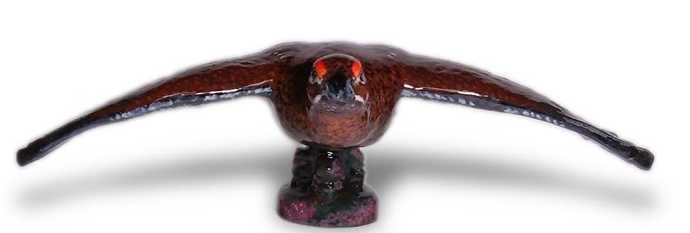 Grouse, flying, small Car Bonnet Mascot Hood Ornament