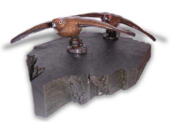 Grouse, pair, right and left Car Bonnet Mascot Hood Ornament