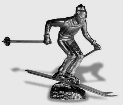 Skier, downhill, male Car Bonnet Mascot Hood Ornament