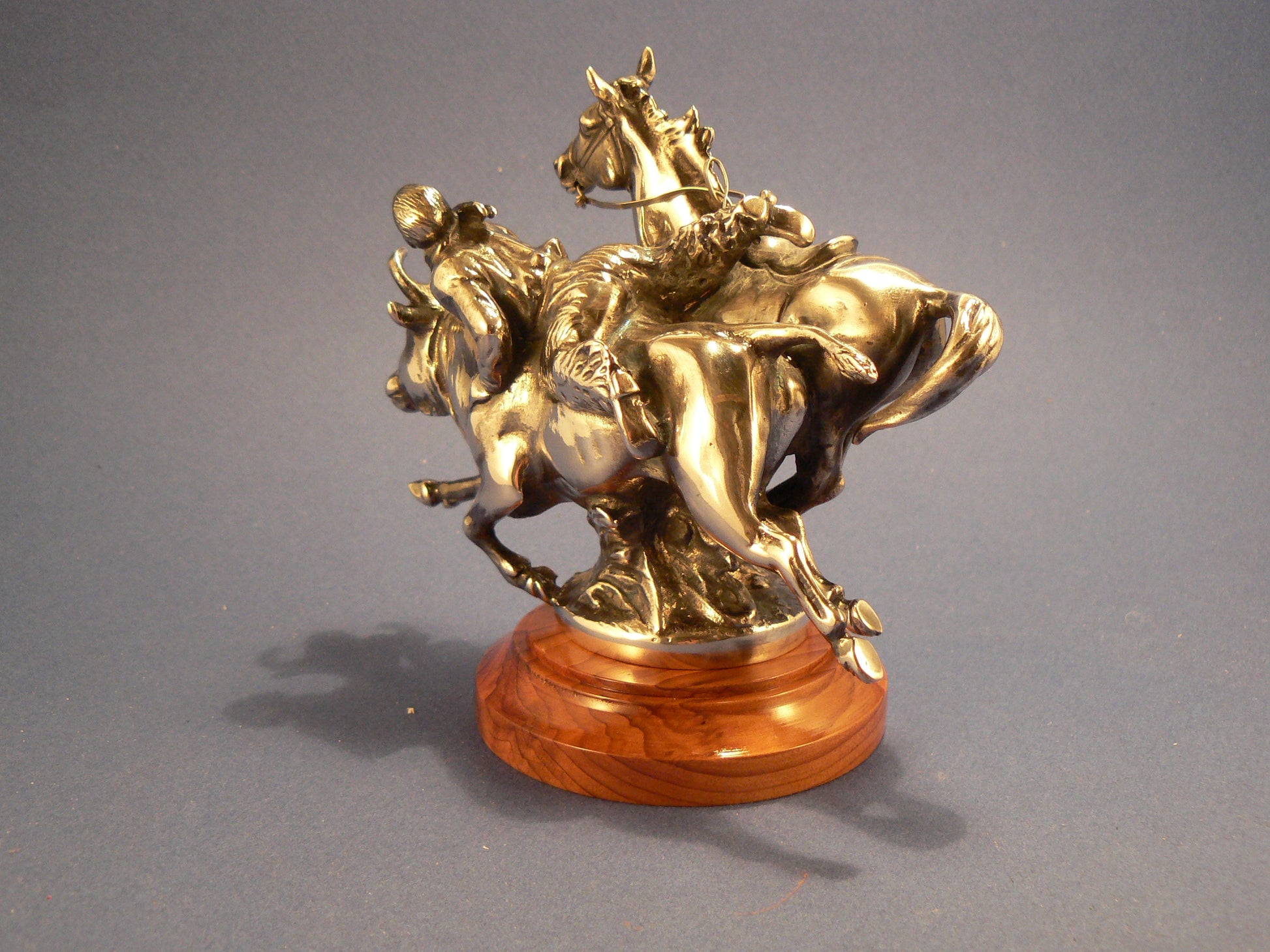 Cowboy, Horse and Steer Car Bonnet Mascot Hood Ornament