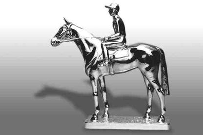 Windsor, Standing Thoroughbred with Jockey - Large Car Bonnet Mascot Hood Ornament