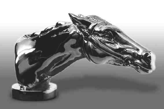 Horsehead, Thoroughbred Car Bonnet Mascot Hood Ornament