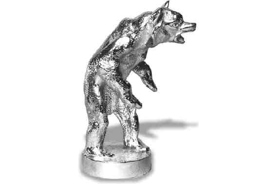 Bear. Bear standing on hind legs - small Chrome Plated (Standard Finish) Car Bonnet Mascot Hood Ornament