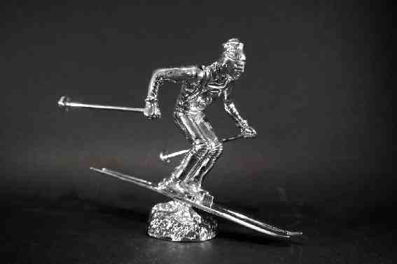 Skier, downhill, male Car Bonnet Mascot Hood Ornament